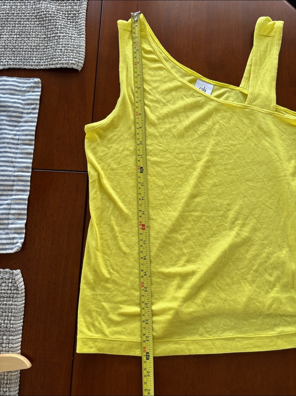 CAbi Lemon Yellow Double-Strap Asymmetric Tank - Picture 7 of 7